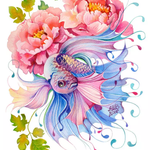 Elegant Fish & Flower - DIY Painting By Numbers Kit