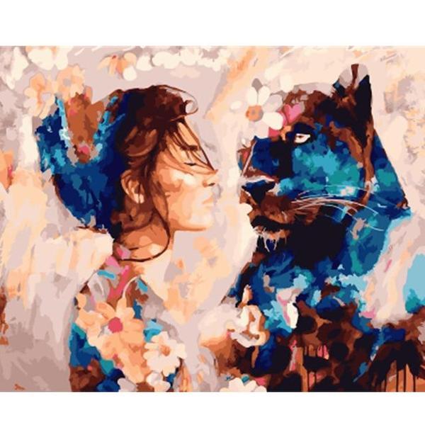 Leopard & Girl - DIY Painting By Numbers Kit