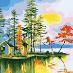 House By The Lake - DIY Painting By Numbers Kit