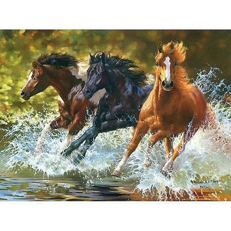 Three Horses Running - DIY Painting By Numbers Kits