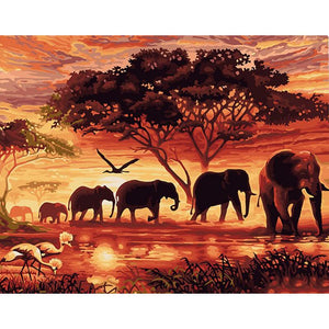 A Club Of Elephants - DIY Painting By Numbers Kit