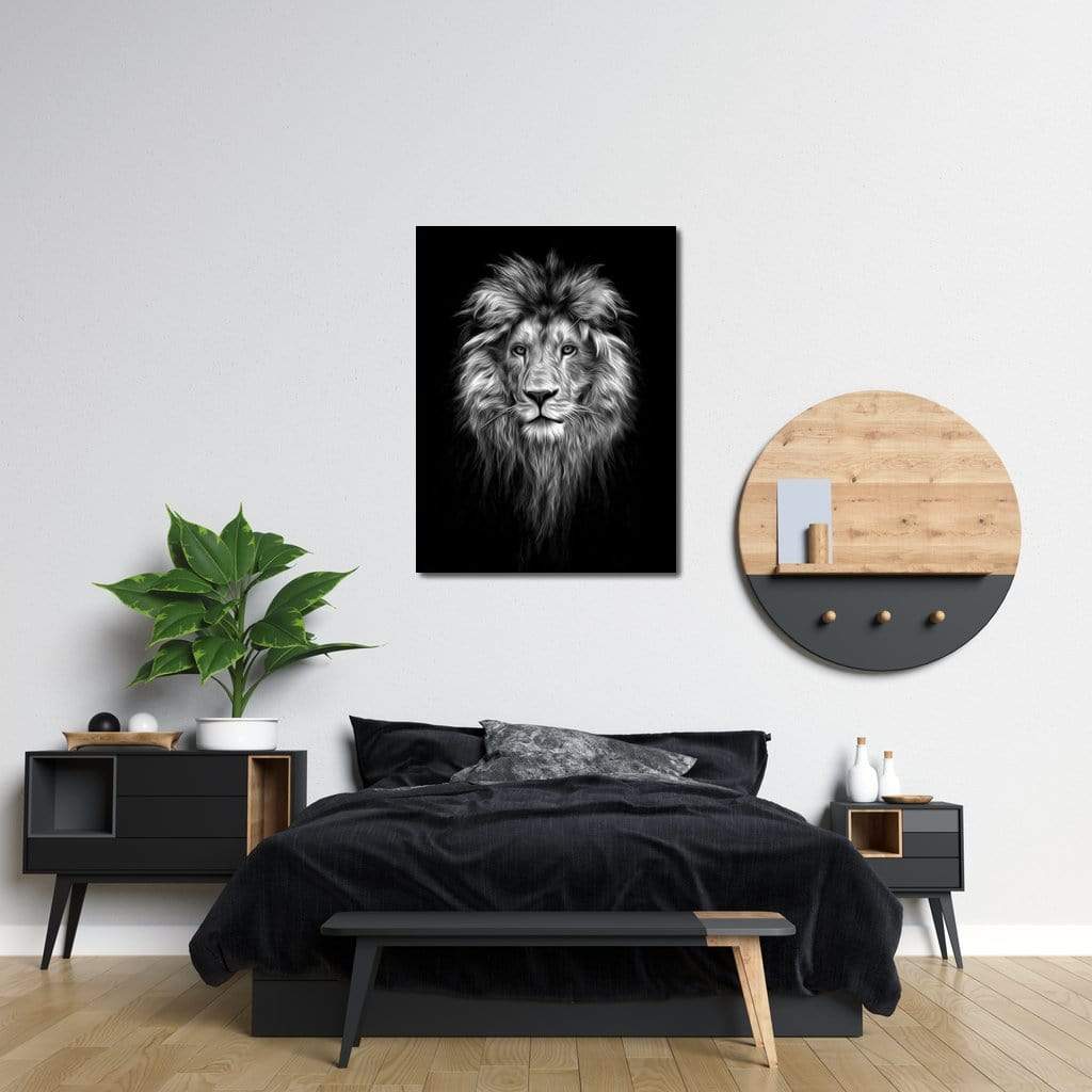 Black and White Lion face