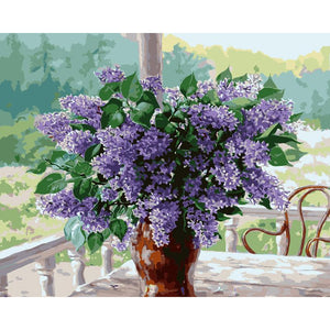 Lavender Flowers In Vase - DIY Painting By Numbers Kit