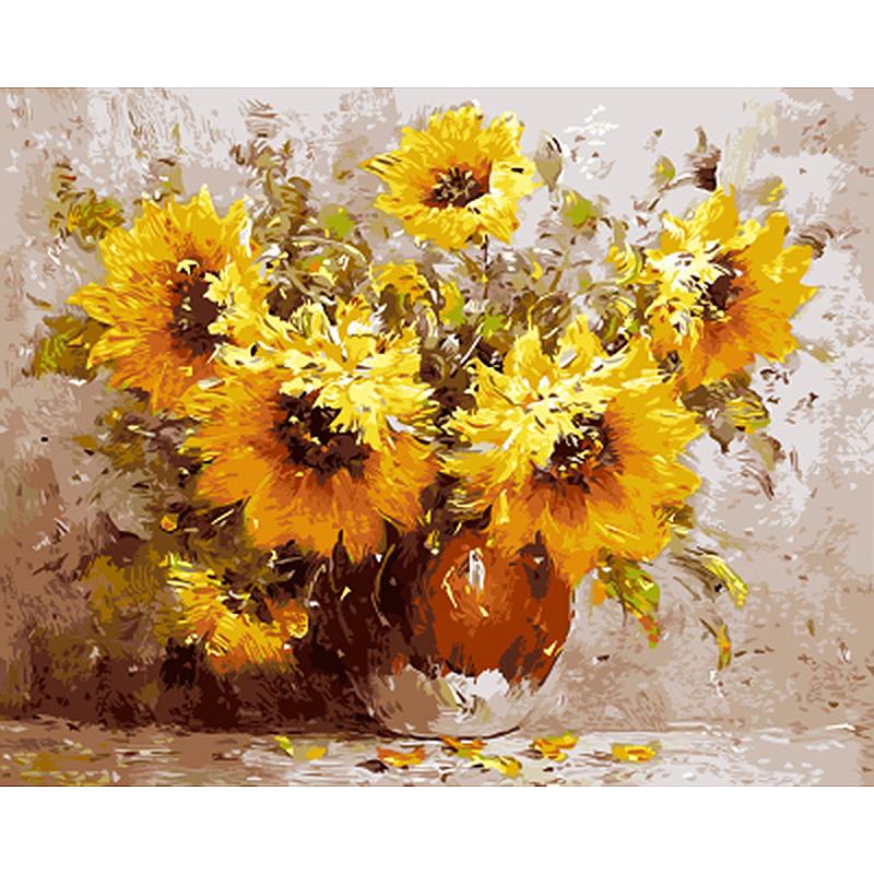 Sunflowers In a Pot - DIY Painting By Numbers Kit