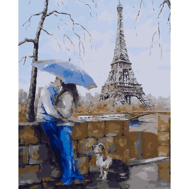 Couple With A Dog - DIY Painting By Numbers Kit