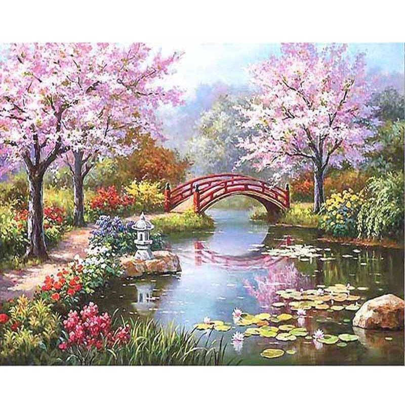 Spring Bridge - DIY Painting By Numbers Kits