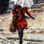Woman Walking In The Rain - DIY Painting By Numbers Kit
