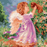 Baby Angel With Puppy - DIY Painting By Numbers Kit