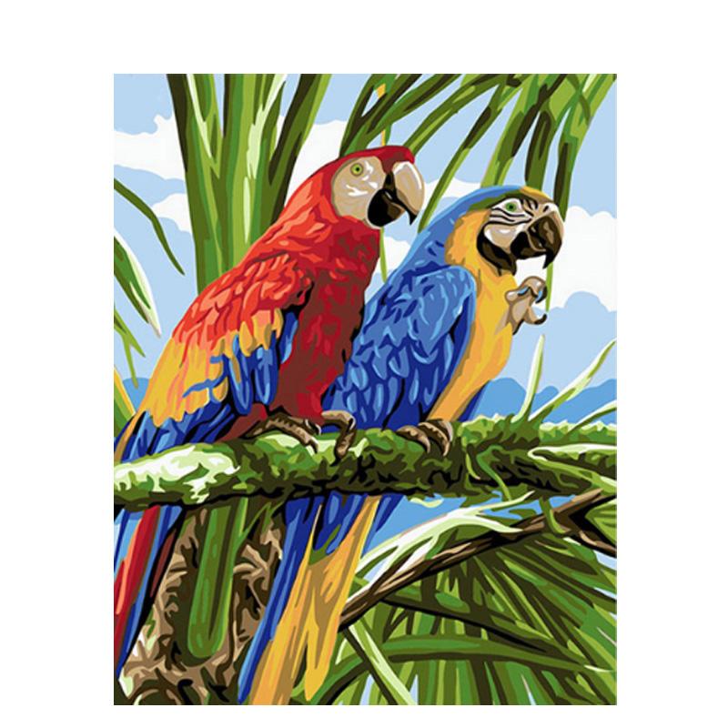 Tropical Parrots - DIY Painting By Numbers Kit