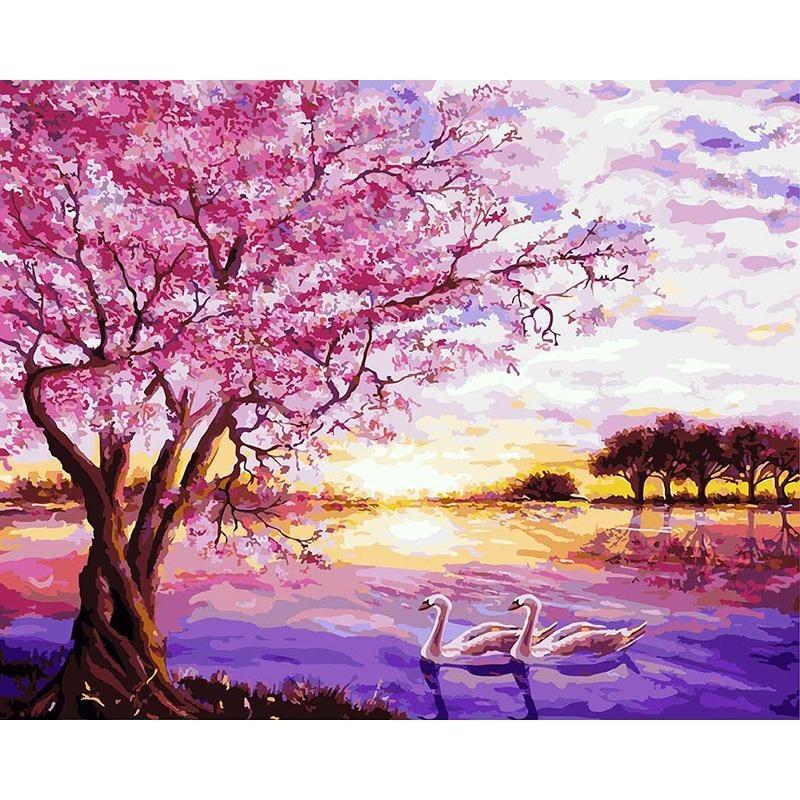 Purple Landscape - DIY Painting By Numbers Kits