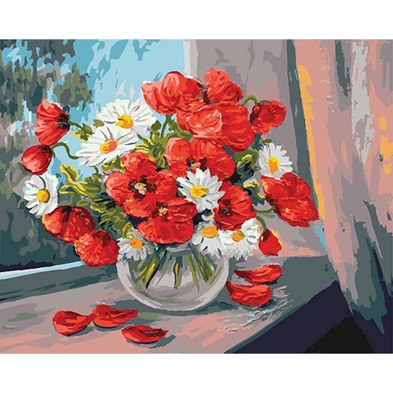 Flower Vase with Water - DIY Painting By Numbers Kits