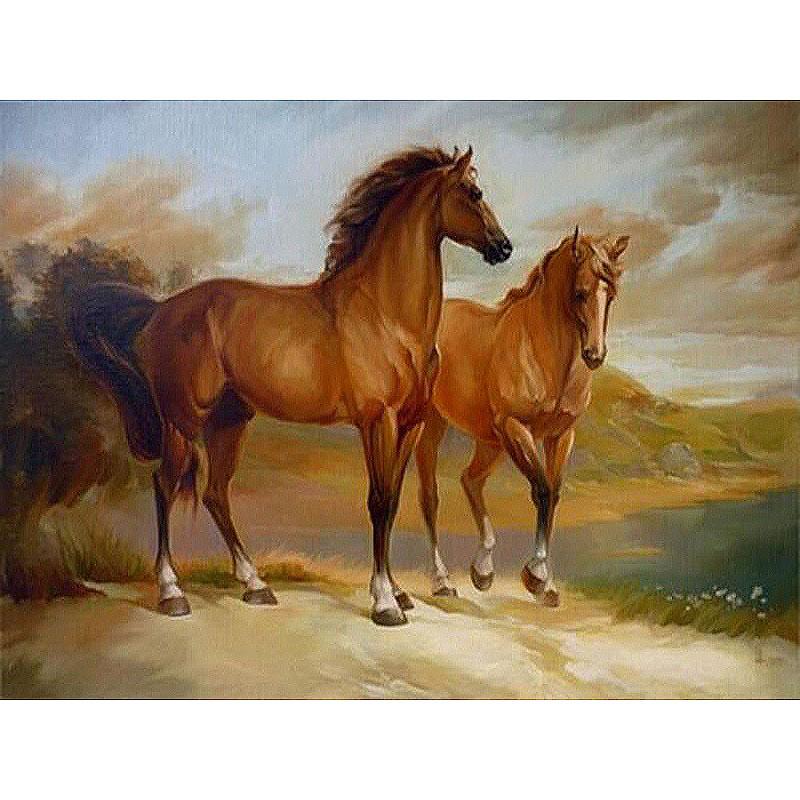 Horses Posing - DIY Painting By Numbers Kit