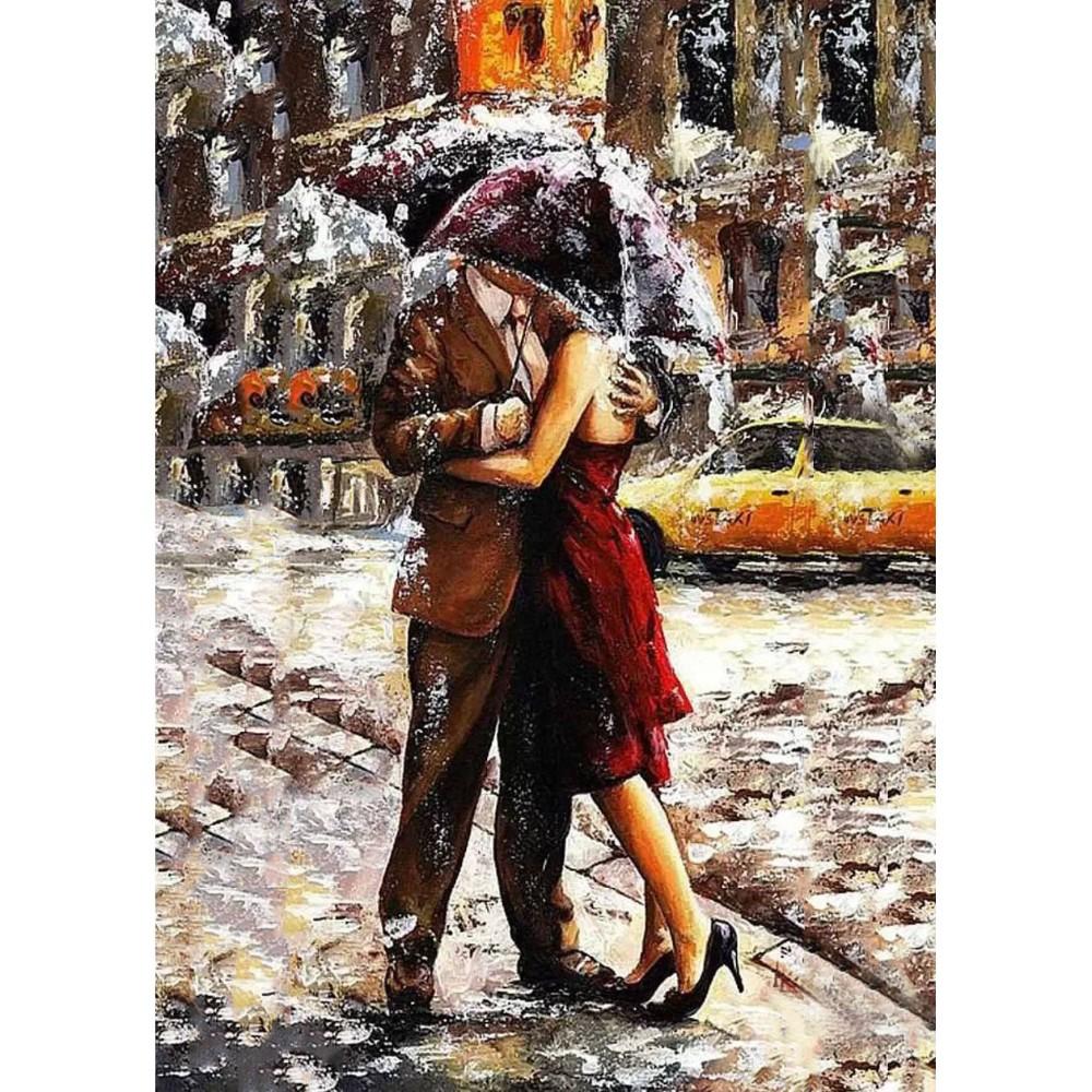 Romantic Street Lovers - DIY Painting By Numbers Kit