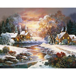 Snowy Village - DIY Painting By Numbers Kits