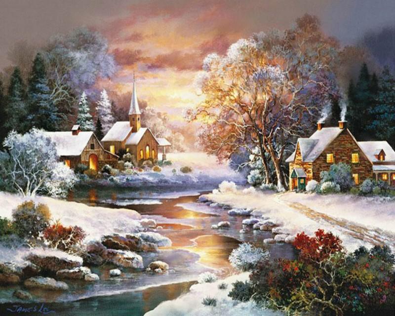 Christmas Landscape - DIY Painting By Numbers Kit