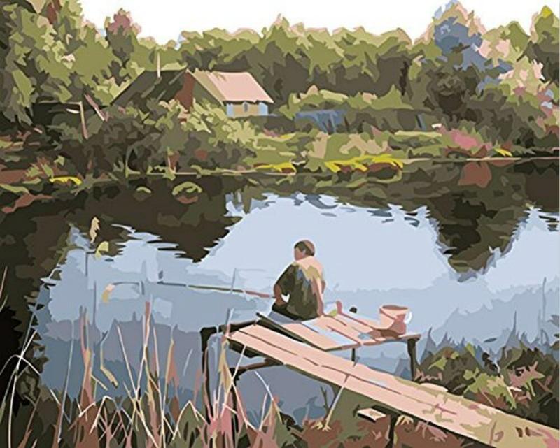 Fishing In The Village - DIY Painting By Numbers Kit