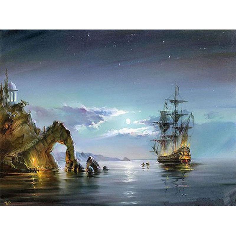 Ship Leaving The Port - DIY Painting By Numbers Kit