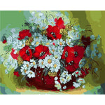 Red And White Flowers - DIY Painting By Numbers Kit