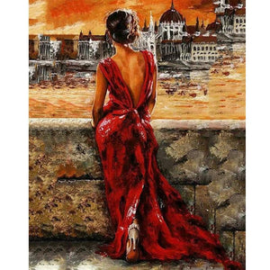 Woman In Red Dress - DIY Painting By Numbers Kit