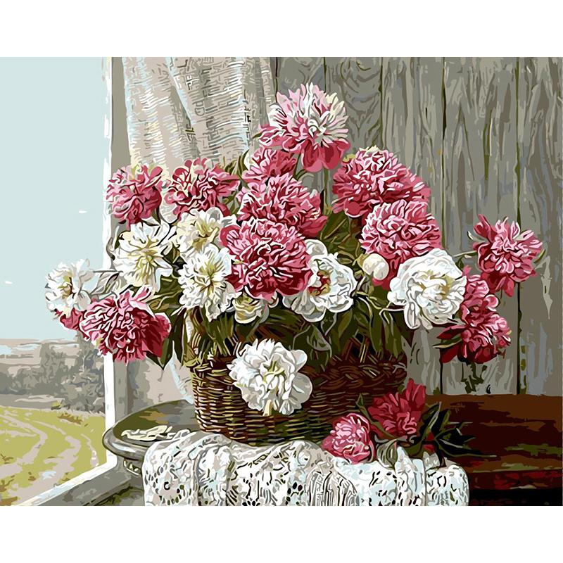 Basket Of Flowers - DIY Painting By Numbers Kit