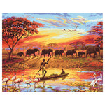 Nature During The Sunset - DIY Painting By Numbers Kit