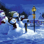 Christmas Snowman Family - DIY Painting By Numbers Kit