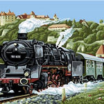 Steam Engine Train - DIY Painting By Numbers Kit