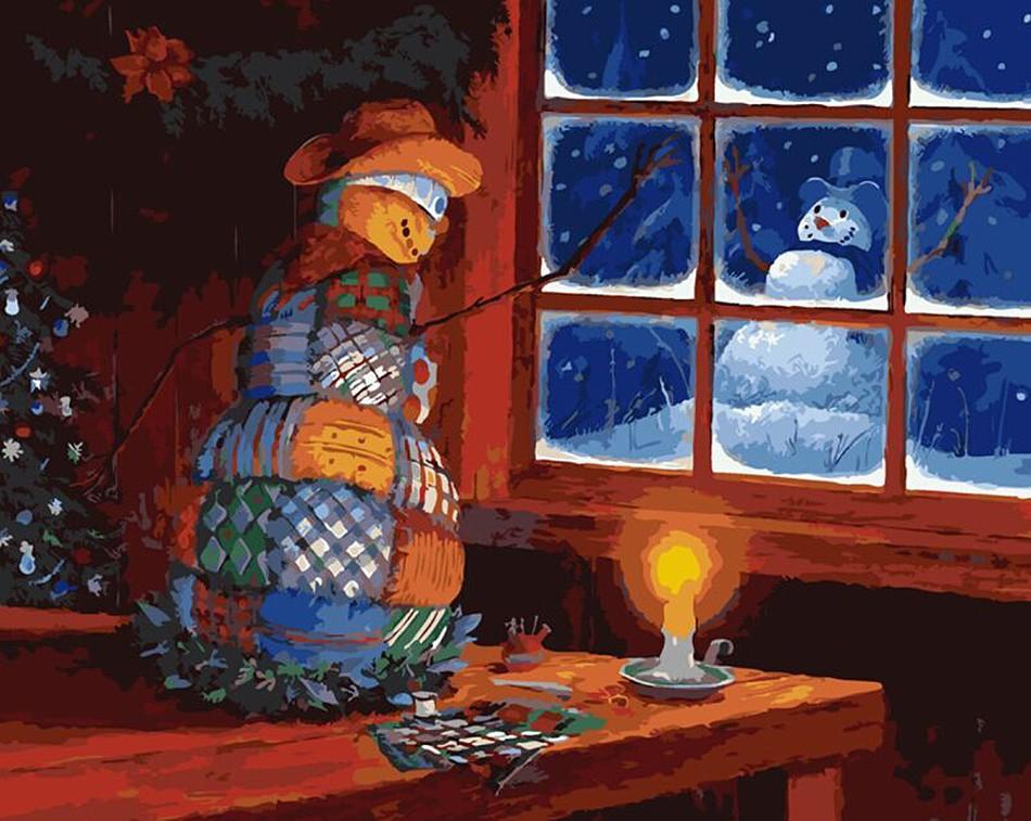 Snowmen Neighbors - DIY Painting By Numbers Kit