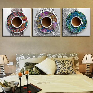 Coffee Cups Canvas Set