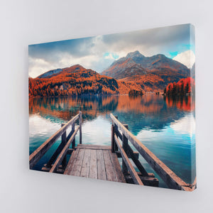 Wooden Pier on Lake Sils