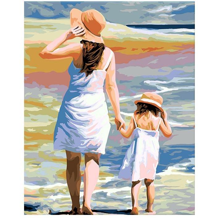 Mom and Daughter Beach - DIY Painting By Numbers Kits