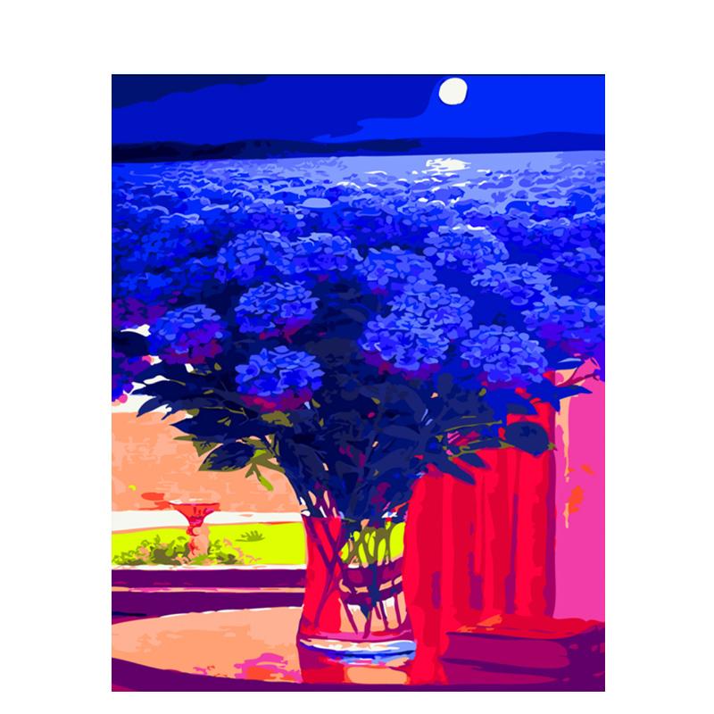 Violet Flowers - DIY Painting By Numbers Kit