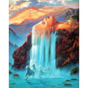 Horses Under Waterfall - DIY Painting By Numbers Kit