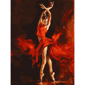 Ballerina In Red - DIY Painting By Numbers Kit