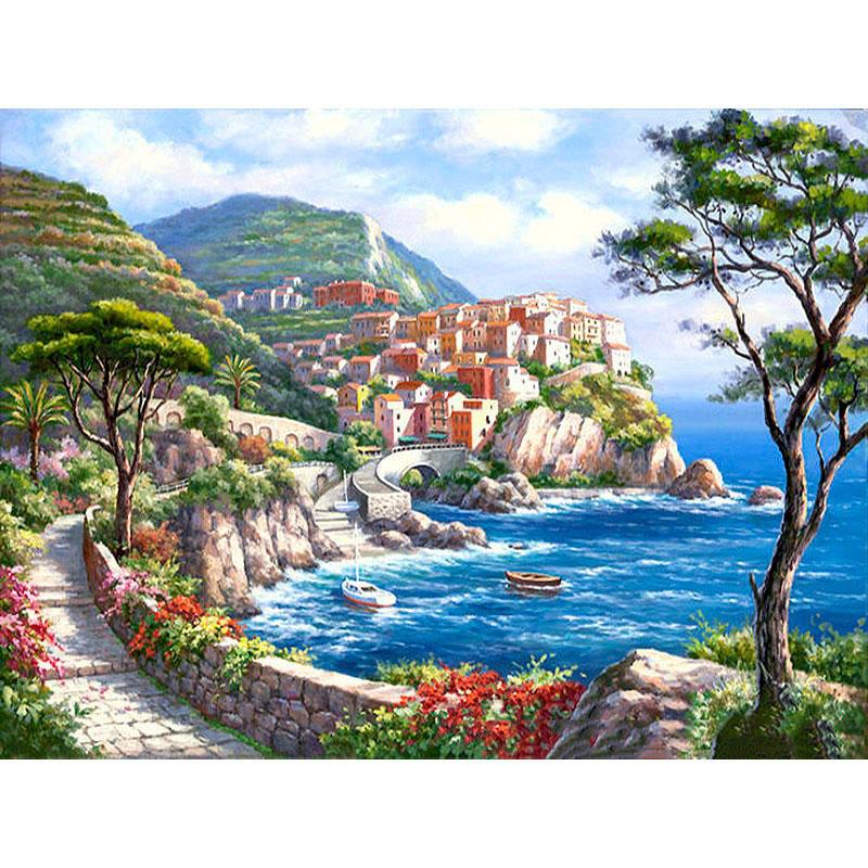 Seaside Village - DIY Painting By Numbers Kit