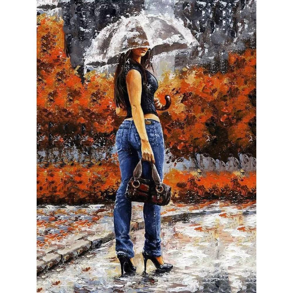 Woman In The Rain - DIY Painting By Numbers Kit