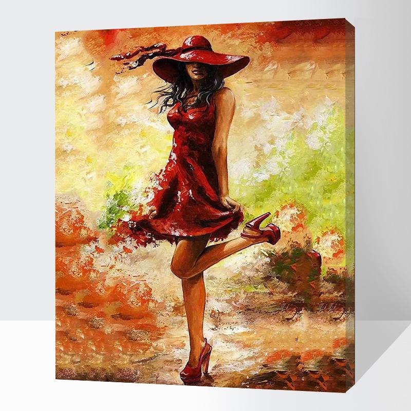 Fancy Red Dress - DIY Painting By Numbers Kit