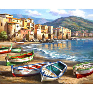 Boats by the Shore - DIY Painting By Numbers Kits