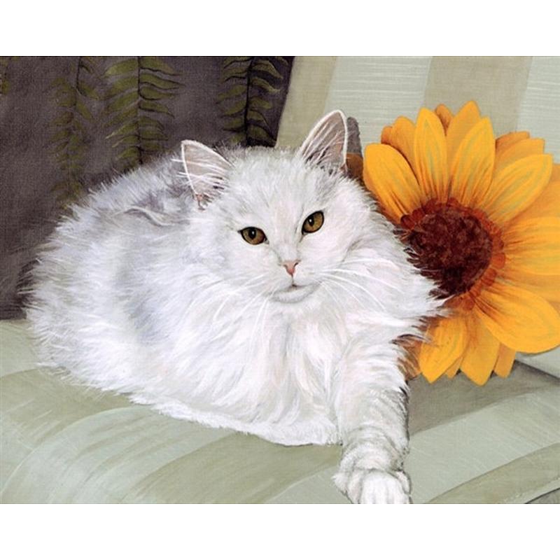 Cats With Sunflower - DIY Painting By Numbers Kit