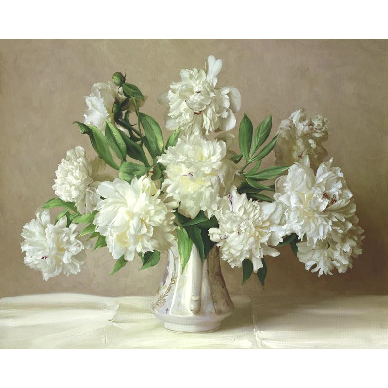 White Flowers - DIY Painting By Numbers Kit