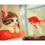 Cat and a fish - DIY Painting By Numbers Kits