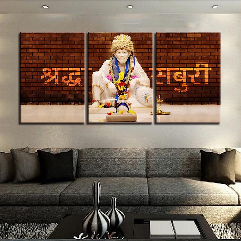 Sai Baba 3 Panels Set