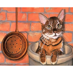 Cat in Kitchen - DIY Painting By Numbers Kit