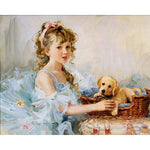 Girl and Puppy - DIY Painting By Numbers Kit