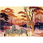 Giraffe and Zebra  - DIY Painting By Numbers Kit