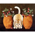 Cat and Pots - DIY Painting By Numbers Kit