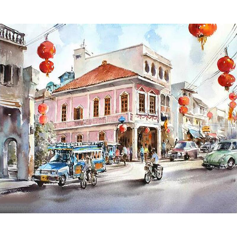 City In Thailand - DIY Painting By Numbers Kit