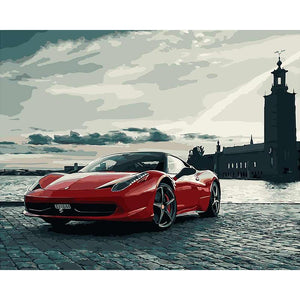 Red Ferrari - DIY Painting By Numbers Kit