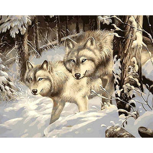 White Wolves - DIY Painting By Numbers Kit