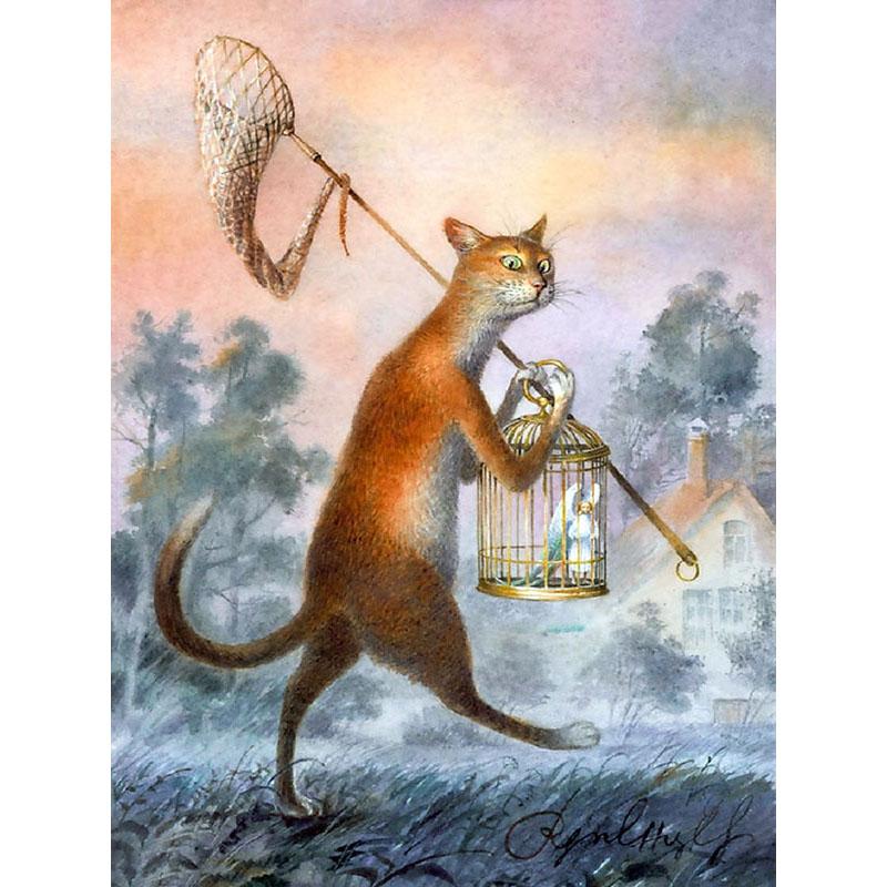 Cat Caged An Angel - DIY Painting By Numbers Kit